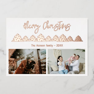 Christmas Tree Script Family 2 Photo Rose Gold