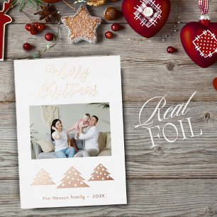 Christmas Tree Script Minimalist Family Photo