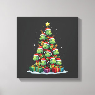 Christmas Tree Sea Turtle Turtles Tortoise T-Shirt Canvas Print