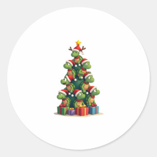 Christmas Tree Sea Turtle Turtles Tortoise T-Shirt Classic Round Sticker