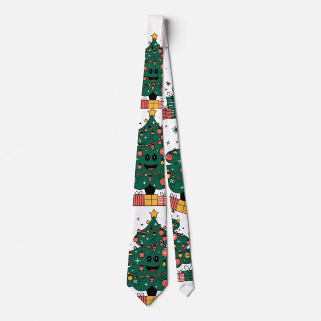 Christmas tree Season greetings Tie (Front)