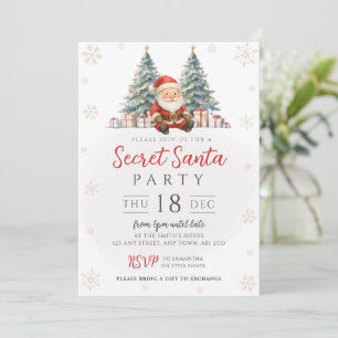 Christmas Tree Secret Santa Gift Swap Invitation