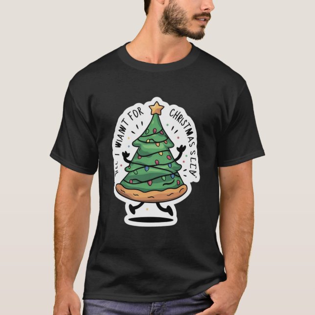  Christmas tree-shaped pizza T-Shirt (Front)