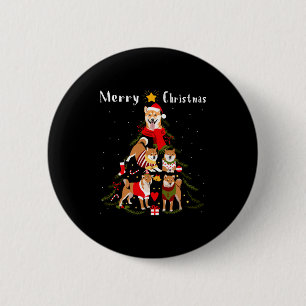Christmas Tree Shiba Inu Lover Xmas Dog Owner New 6 Cm Round Badge