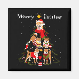 Christmas Tree Shiba Inu Lover Xmas Dog Owner New Magnet