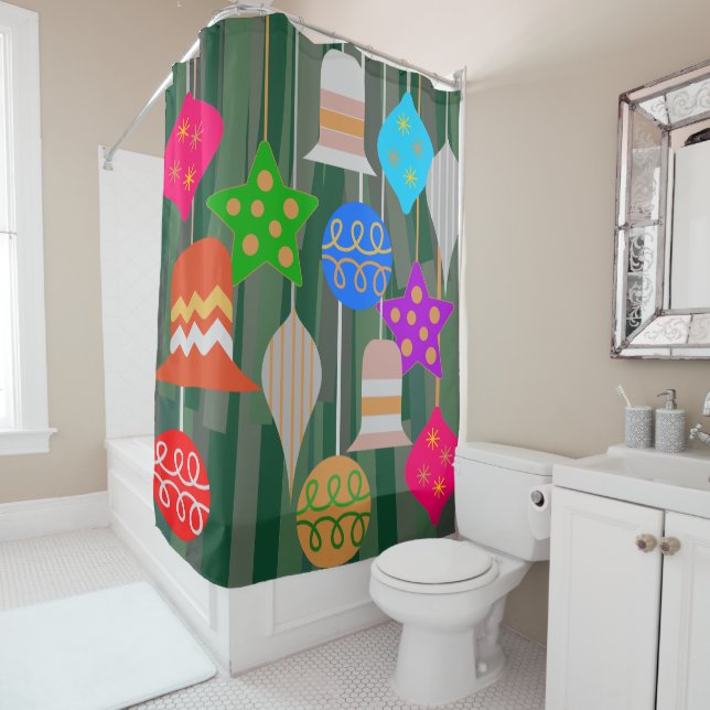 Christmas Tree Shower Curtain (In Situ)