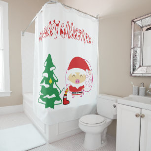 Christmas tree shower curtain