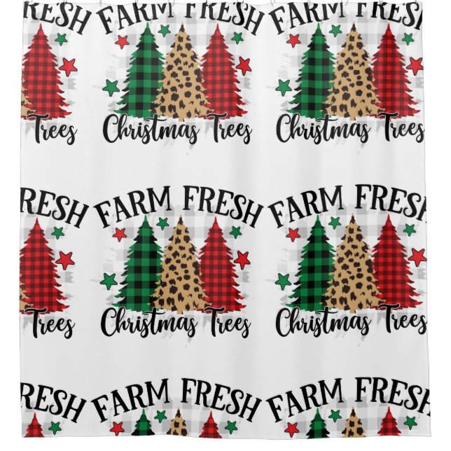 christmas tree shower curtain (Front)