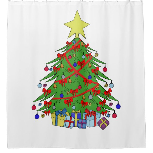 Christmas tree shower curtain (Front)