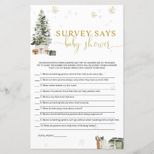 Christmas Tree Shower Survey Says Game Card