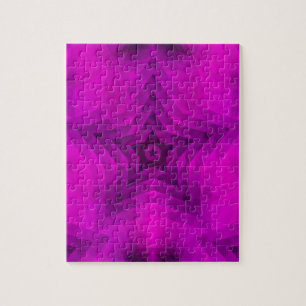 Christmas Tree Silhouette & Purple Star Gradient Jigsaw Puzzle