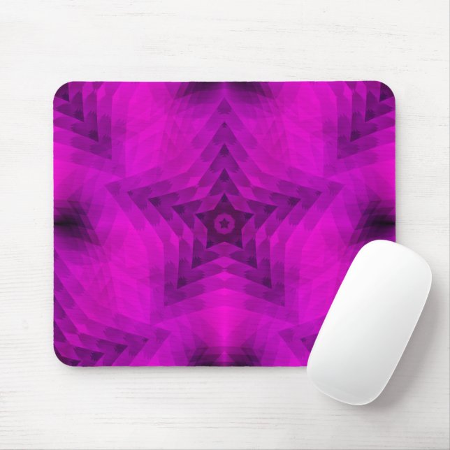 Christmas Tree Silhouette & Purple Star Gradient Mouse Pad (With Mouse)