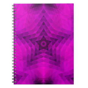 Christmas Tree Silhouette & Purple Star Gradient Notebook