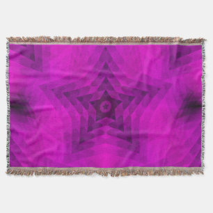 Christmas Tree Silhouette & Purple Star Gradient Throw Blanket