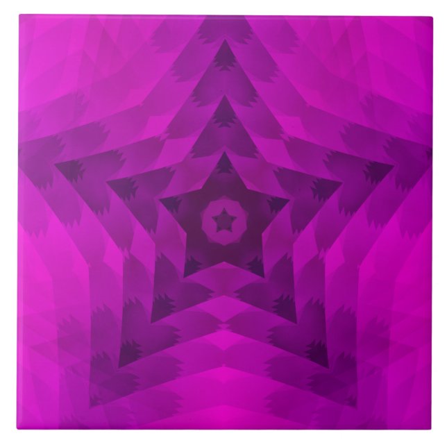 Christmas Tree Silhouette & Purple Star Gradient Tile (Front)