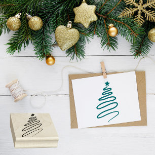 Christmas Tree Silhouette Rubber Stamp