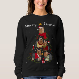 Christmas Tree Silky Terrier Lover Xmas Dog Owner Sweatshirt