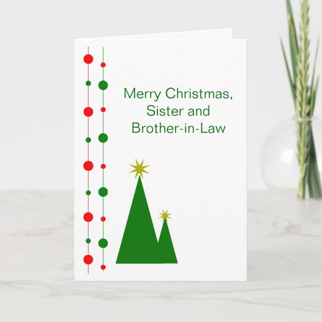 Christmas Tree Sister And Brother-in-Law Christmas Holiday Card (Front)