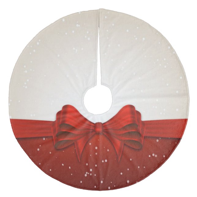 Christmas Tree Skirt/Bow Fleece Tree Skirt (Front)