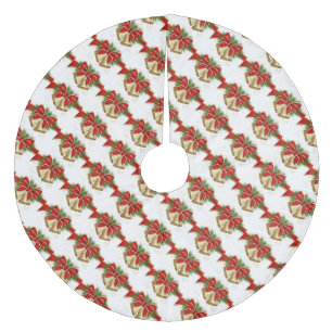 Christmas Tree Skirt/Christmas Bells Fleece Tree Skirt