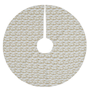 Christmas Tree Skirt/Christmas Trees and Deer Brushed Polyester Tree Skirt