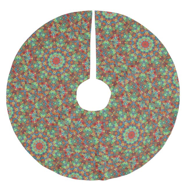 Christmas Tree Skirt Colourful Patchwork Quilt Sta (Front)