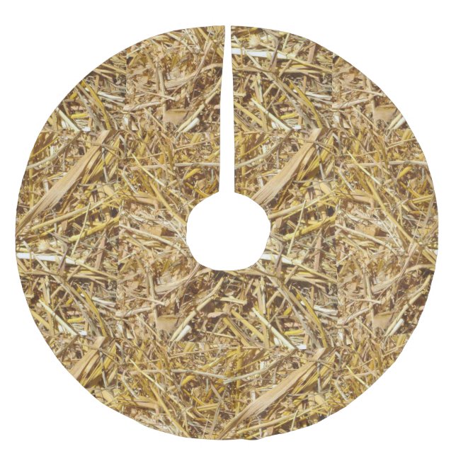 Christmas Tree Skirt Hay Bale Print (Front)