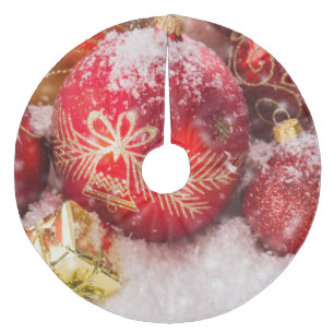 Christmas Tree Skirt/Ornaments and Snow Fleece Tree Skirt