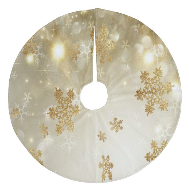 Christmas Tree Skirt/Snowflake Fleece Tree Skirt (Front)