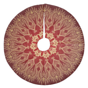 Christmas Tree Skirt/Snowflakes Fleece Tree Skirt