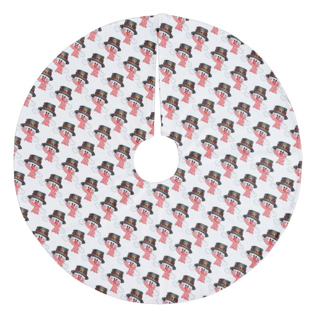 Christmas Tree Skirt/Snowman Fleece Tree Skirt (Front)