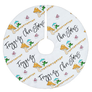 Christmas Tree Skirt Snowman Frogging Mushroom