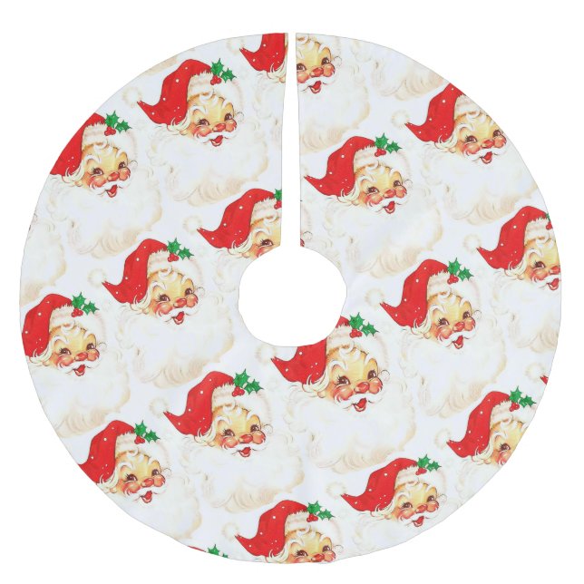 Christmas Tree Skirt Vintage Santa (Front)