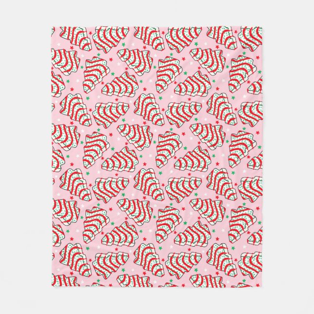 Christmas Tree Snack Cake Fleece Blanket (Front)