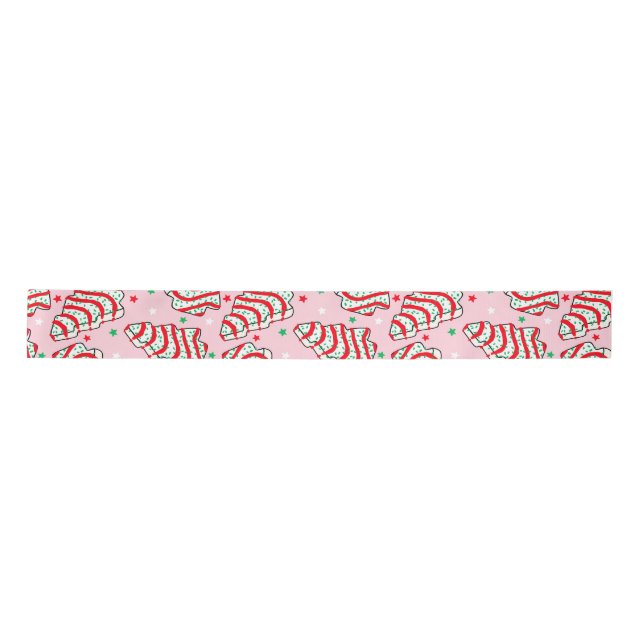 Christmas Tree Snack Cake Satin Ribbon (Front)