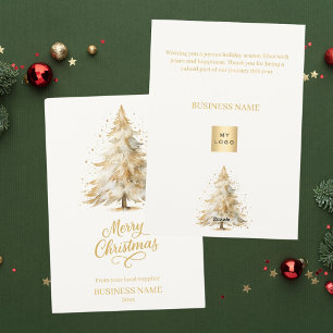 Christmas tree snow cream business holiday card