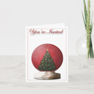 Christmas Tree Snow Globe Invitation