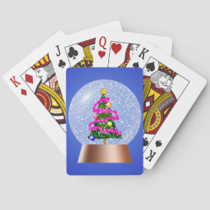Christmas Tree Snow Globe Playing Cards