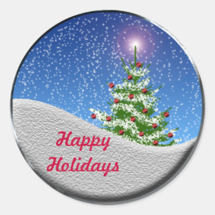 Christmas Tree Snow Holiday Season Card Stickers
