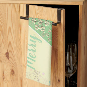 Christmas Tree & Snow  Tea Towel