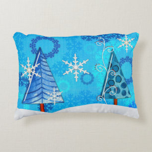 Christmas Tree & Snowflake Jewelled Decorative Cushion