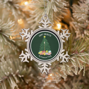 Christmas Tree Snowflake Pewter Christmas Ornament