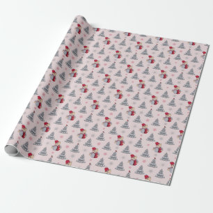Christmas Tree, Snowflakes and Teddy Bear Wrapping Paper