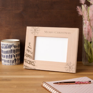 Christmas Tree Snowflakes Etched Frames