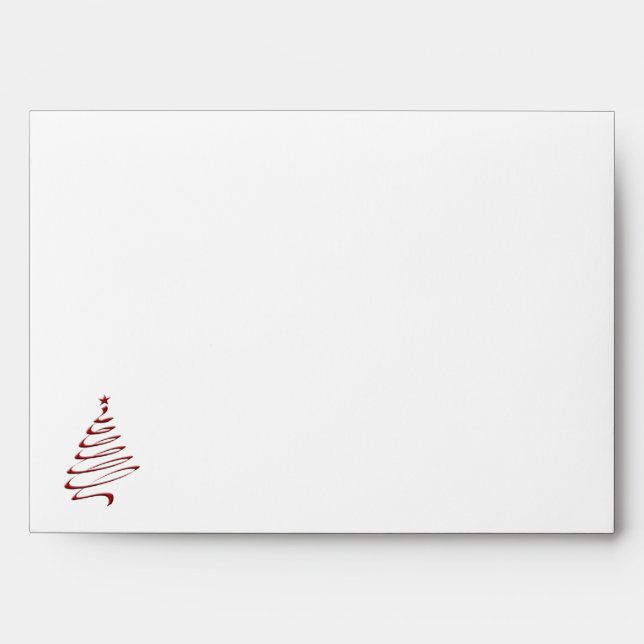 Christmas Tree Snowflakes Red Wedding Envelope (Front)