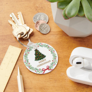Christmas Tree Snowman Christmas Party  I Key Ring