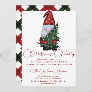 Christmas Tree Snowman Christmas Party Invitation