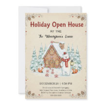 Christmas Tree Snowman Christmas Party Invitation