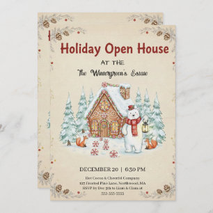 Christmas Tree Snowman Christmas Party Invitation