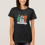 Christmas Tree Snowman Reindeer Book Stack Librari T-Shirt<br><div class="desc">Christmas Tree Snowman Reindeer Book Stack Librarian</div>